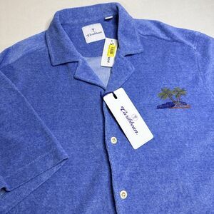 NWT Roundtree Yorke Caribbean Short Sleeve Camp Shirt XL Aloha Blue Hawaiian